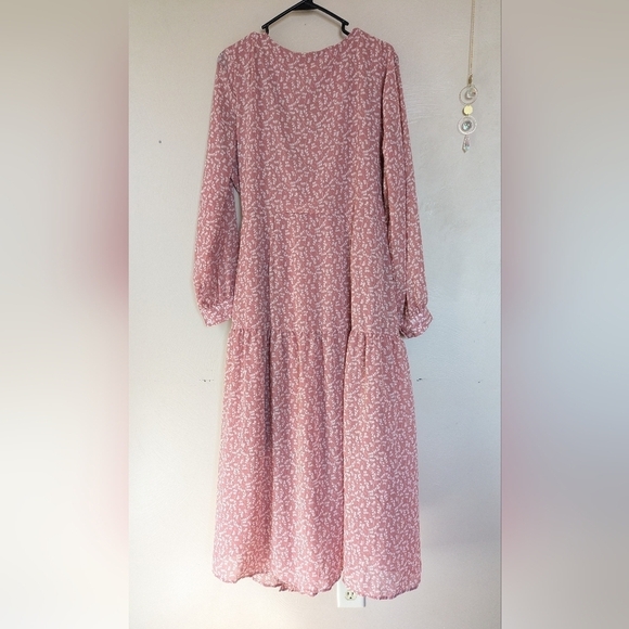 Lapis & Lillies Women’s Boho Wrap Dress, Tiered Floral Print Modest, Cottagecore - Picture 2 of 9